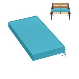 Pakunoda Premium Outdoor Bench Cushions for Patio Furniture 3.5inches Memory Foam Bench Cushion Waterproof Fade Resistant Porch Swing Cushions with Straps 36×18 Inch Lake Blue