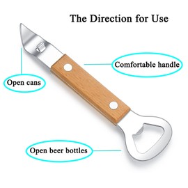 HANCELANT Can Punch Bottle Opener, Manual Stainless Steel Can Opener 2 Pack