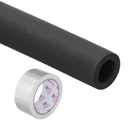 PATIKIL 7/8"(22mm) ID x 6Ft Pipe Insulation Foam Tube Set, Pipe Cover Wrap Roll Bar Padding Tubing with Aluminum Foil for Handle Grip HVAC Outdoor Air Conditioner Units