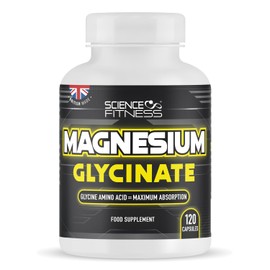 Magnesium Glycinate Supplement,120 Capsules of Magnesium Bisglycinate, Maximum Absorption,1500mg per Serving, Made in The UK-Science Fitness