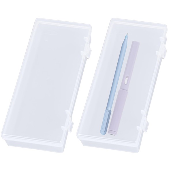 Vierone 2 Pcs Small Storage Containers Transparent Portable Rectangle Small