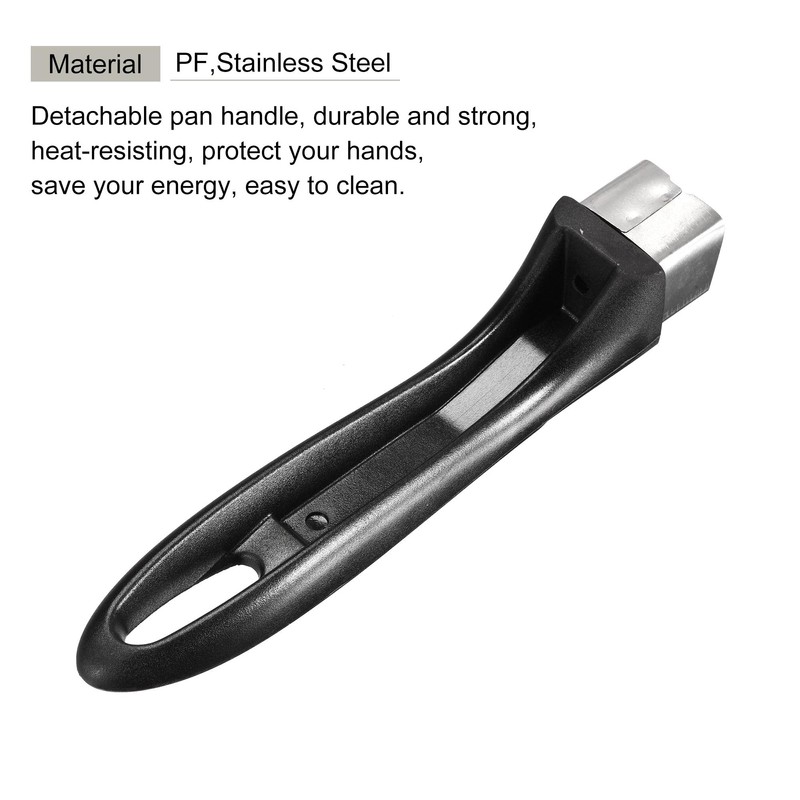 sourcing map Pan Replacement Handle Black 178mm/7inch with Screw Nonstick