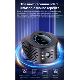 CUZCOP Ultrasonic Mouse Repellent Intelligent High-Power Dual-Wave Frequency Conversion 360-degree All-Round Repellent for Mouse Suitable for Home/Warehouse/Restaurant/Hotel/Livestock Farm (White)