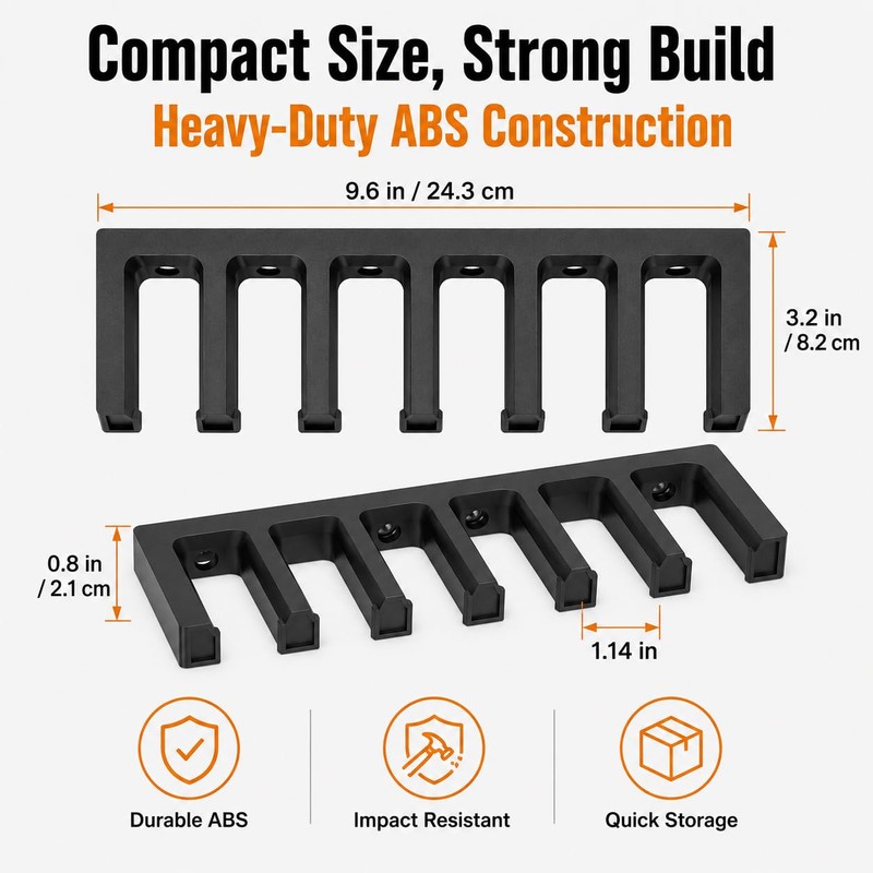 HEKAGURA Durable ABS 6 Standard Rack Wall Mount, Wall Magazine