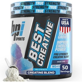 BPI Sports Best Creatine - Monohydrate Powder for Men and Women Himalayan Salt Strength Pump Endurance Muscle Growth Definition No Blots Snow Cones 50 Servings 10.58 oz, 1 Count / BPI 스포츠 베스트 크레아틴 - 남녀용 모노하이드레이트 파우더 히말라야 소금 근력 펌프 지구력 근육 성장 정의 블롯 없음 스노우 콘 50인분 10.58온스, 1개