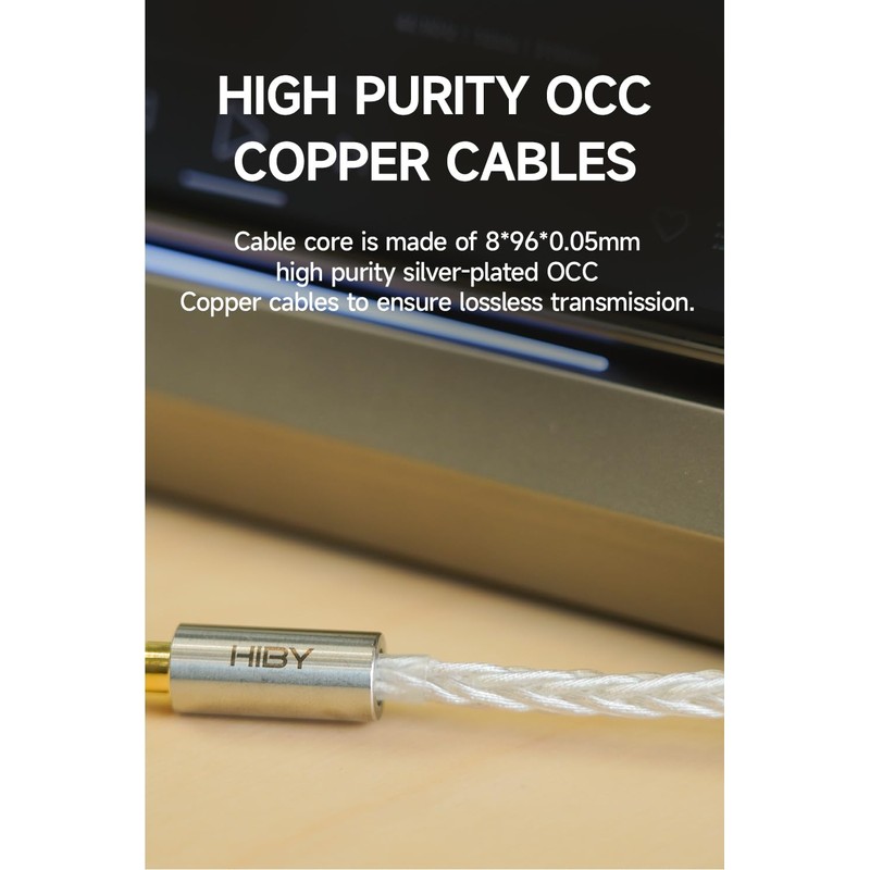 HiBy Aux Audio Cable 3.5mm to 3.5mm HiFi Professional Audio