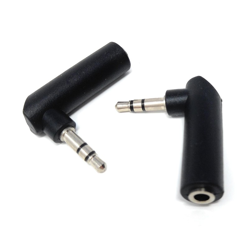 DRUT 2pcs 3.5mm Stereo Jack to 3.5mm Jack Socket Right