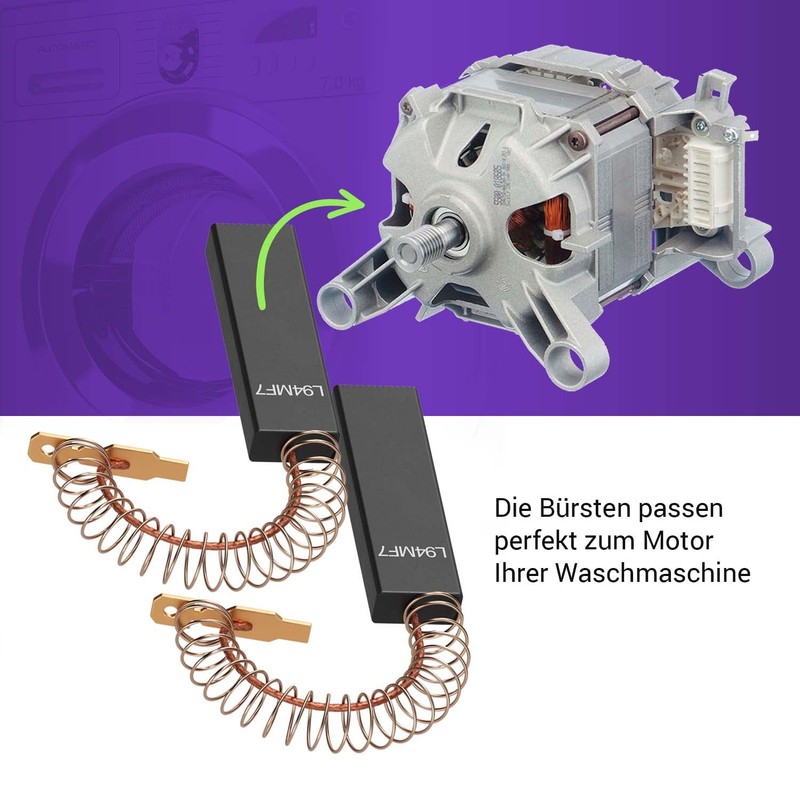Vioks.pro 2 x Carbon Brushes Washing Machine 4.8 mm AMP