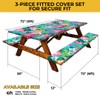 RNOONY 6ft Polyester Picnic Table Cover with Bench Covers Windproof