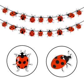 Ladybug Garland Decoration – Fun & Colorful Party Decor – Perfect for Birthday Parties, Baby Showers, and Themed Celebrations