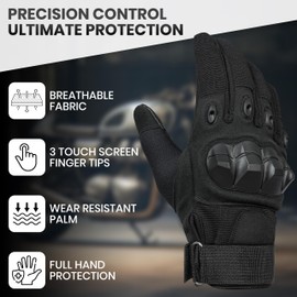 Toxford Tactical Gloves for Men Women (Black, Medium)