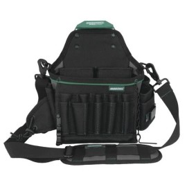 Masterforce 12" 30 Pocket Electrician Tool Pouch Shoulder Strap Steel Clip Utility Storage