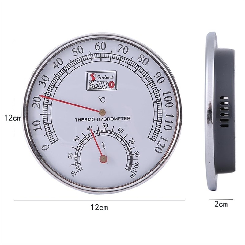 tomtask Thermometer/Hygrometer Analog Freestanding Hygrometer Thermometer Hygrometer Sauna Retro Wall