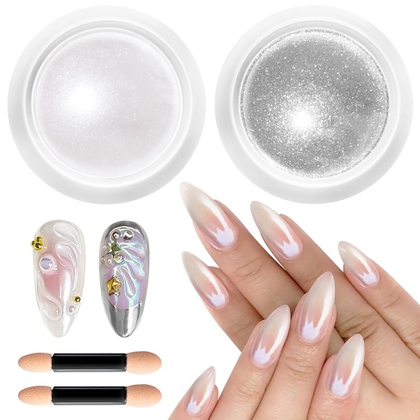 Pearl Chrome Nail Powder BISHENGYF -【Mirror Shinny Effect】 Magic Mirror