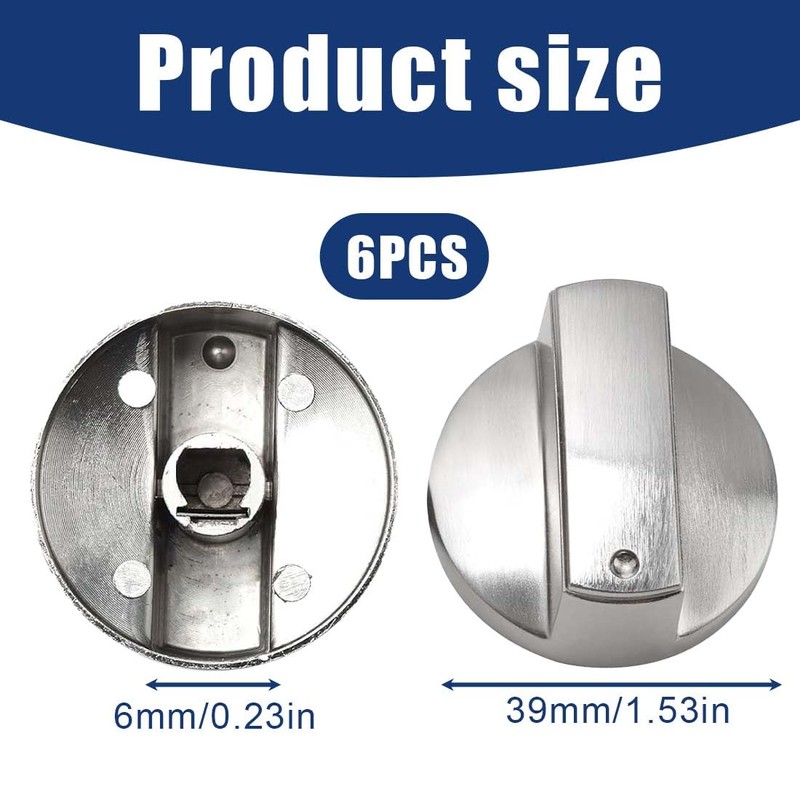 EIH1 6 pieces 6 mm switch knob, gas burner control