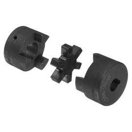 sourcing map 5/8" to 1" L095 Flexible 3-Piece L-Jaw Coupling Coupler Set & Buna-N NBR Rubber Spider for Log Splitter Hybrid Equipment