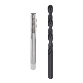 sourcing map Metric Tap and Drill Bit Set, M8 x 1.5 Thread Tap & 6.5mm Black Oxide Twist Drill Bit, Straight Flute Tap Tapping Threading Repair Tool Kit