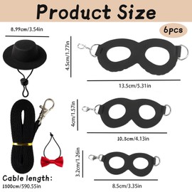 Bearded Dragon Harness and Leash Set, 3 Adjustable Leather Harnesses with Traction Rope, Hat and Bandana for Small Reptiles, Ferrets and Other Exotic Pets