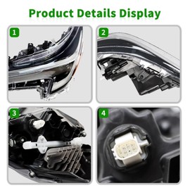 Yunnergo 81150-02U60 Left Headlight Assembly Compatible with 2023 2024 2025 Corolla SE/XLE/XSE Headlamp Driver Side