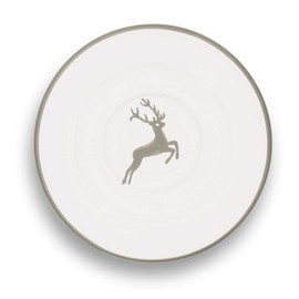 GMUNDNER KERAMIK Unterteller Kaffee Gourmet Durchmesser : 16 cm Grauer Hirsch Geschirr, handgemacht in Österreich