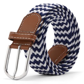 GAEKEAO Elastic Braided Belt for Men 1 3/8" Stretch Woven Belt for Golf Casual Pants Shirts Jeans