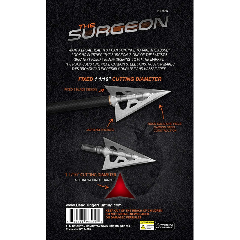 Dead Ringer Javelin Broadhead 100g 3 Pack Silver