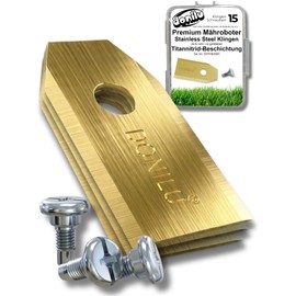 DONILU 15 x Robotic Lawnmower Blade Blades - Titanium Coating - Compatible with Segway Navimow i105E, i108E, H500E, H800E, H1500E - Durable Replacement Blades for Precise Lawn Cutting