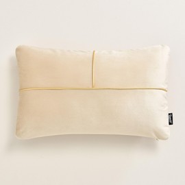 ROOM99 Be Glam Simple, 30 x 50 cm, Decorative Cushion Cover, Throw Cushion Cover, Aesthetic, Modern, Bedroom, Living Room, Velvet Decor, Cream, 1 Piece