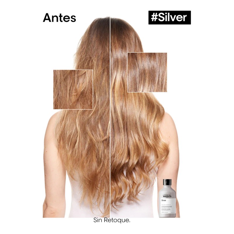 L'Oréal Professionnel Silver|Shampoo matizador morado 300ml