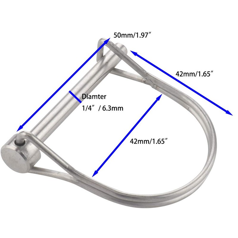 2 Pack Safety Coupler Pin 1/4" x 1.97"(6.3mm x 50mm),