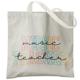 Veqzc Music Teacher Tote Bag, Music Teacher Gifts for Women Canvas Tote Bag, Gifts for Music Teachers, Music Teacher Appreciation Gifts, Music Teacher Reusable Grocery Bags Shopping Bags