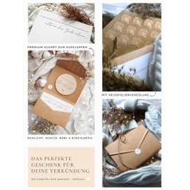 Joli Coon You Will Announce Grandma and Grandpa Wooden Disc with Folding Envelope and Seal Sticker - Announce Pregnancy Second Child