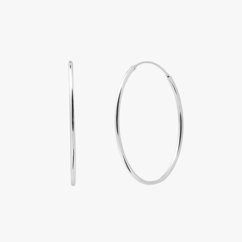 [D.Silver] Silver 925 Glaze Pipe Ring Earrings Silver / [D.Silver]