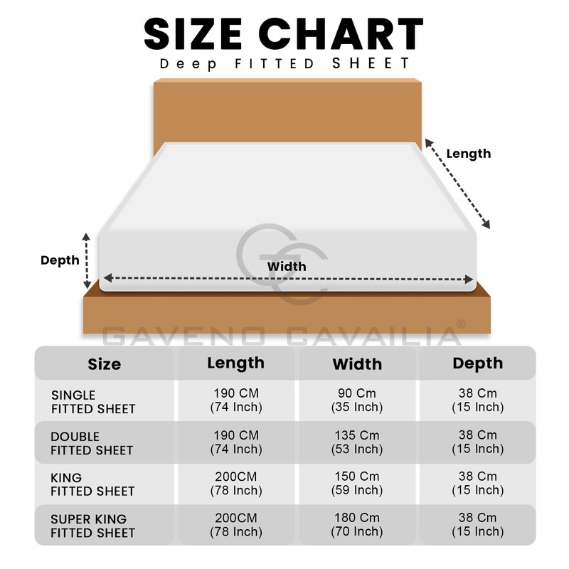 King Size Deep Fitted Sheet- 16"/40 cm Anti Allergy Bedding