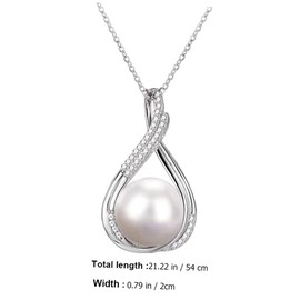 SHOWERORO Fashionable Pearl and Zircon Pendant Necklace Pearl Clavicle Chain Jewelry for Special Occasions