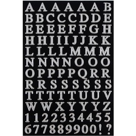 JAM PAPER Self Adhesive Alphabet Letter Stickers - Silver - Upper & Lower Case - 2 Sheets/Pack
