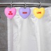 Whaline 12Pcs Valentine's Day Heart Shape Shower Curtain Hooks Conversation