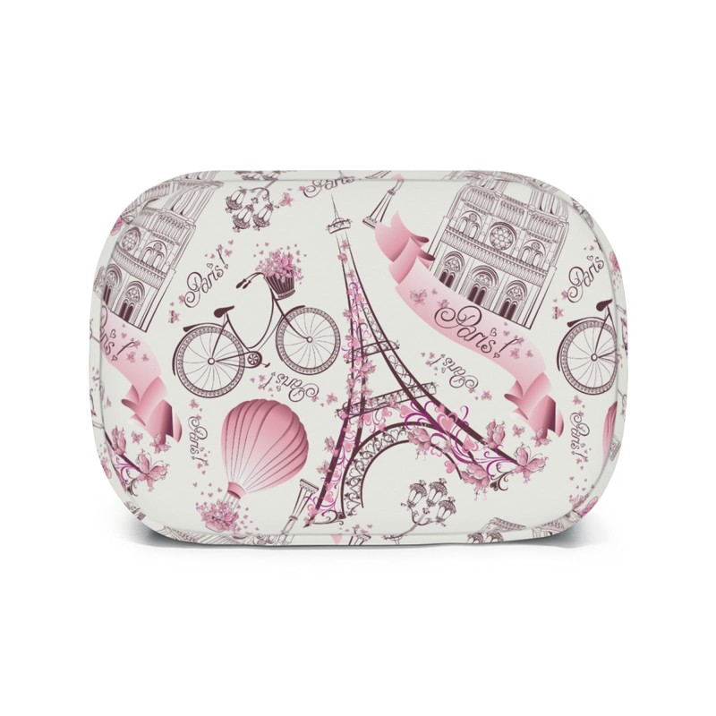 Lunch Bag Pink Eiffel Tower Print Large Capacity Lunch Box