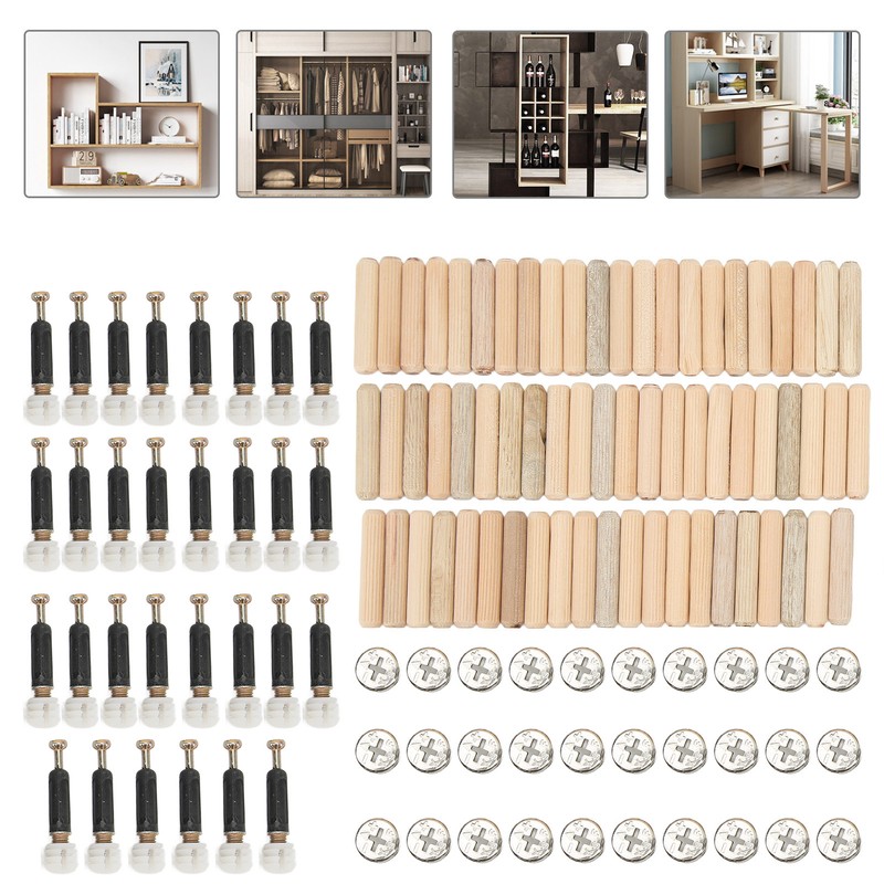 Cam Fittings Set with Dowel Pre Inserted Nut for Cabinet