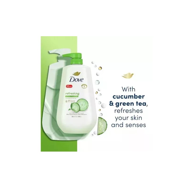 Dove Jabón Corporal Refresh Dove Pepino Y Te Verde 905