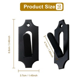 Merkaunis 12 Pcs European Mount Skull Hanger, Metal Deer Skull Mount, European Deer Mount Skull Mount Hangers for Deers Mule Antelope Deers Skull and Small Game Animals, Complete with Screws, Black