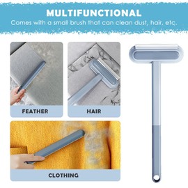 MHwan 3 in 1 Pet Hair Remover, Powerful Two-Way Brush, Adjustable Extended Handle, No Bending Needed to Clean, Automatic Hair Collection, Reusable Cat Hair Remover