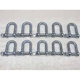 x10 8MM Galvanised Steel Commercial Dee Shackles