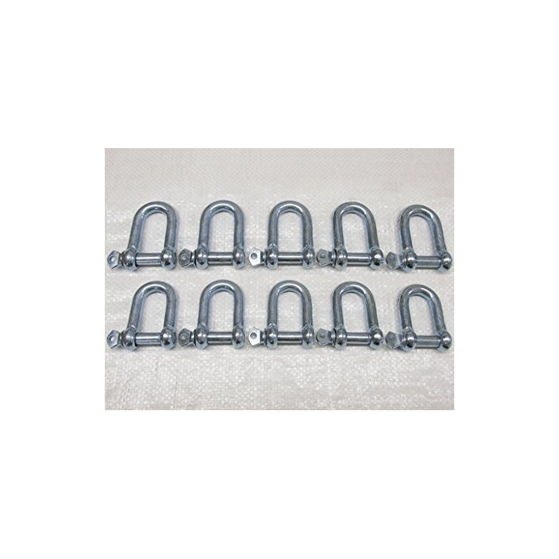 x10 8MM Galvanised Steel Commercial Dee Shackles