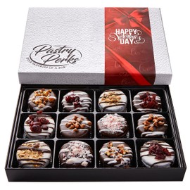 Pastry Perks 12 Gourmet Chocolate-Covered Cookies, Valentine’s Day Gift Basket – Delicious Treats for Him, Her, and Grandma – Holiday Food Delivery Gift Ideas