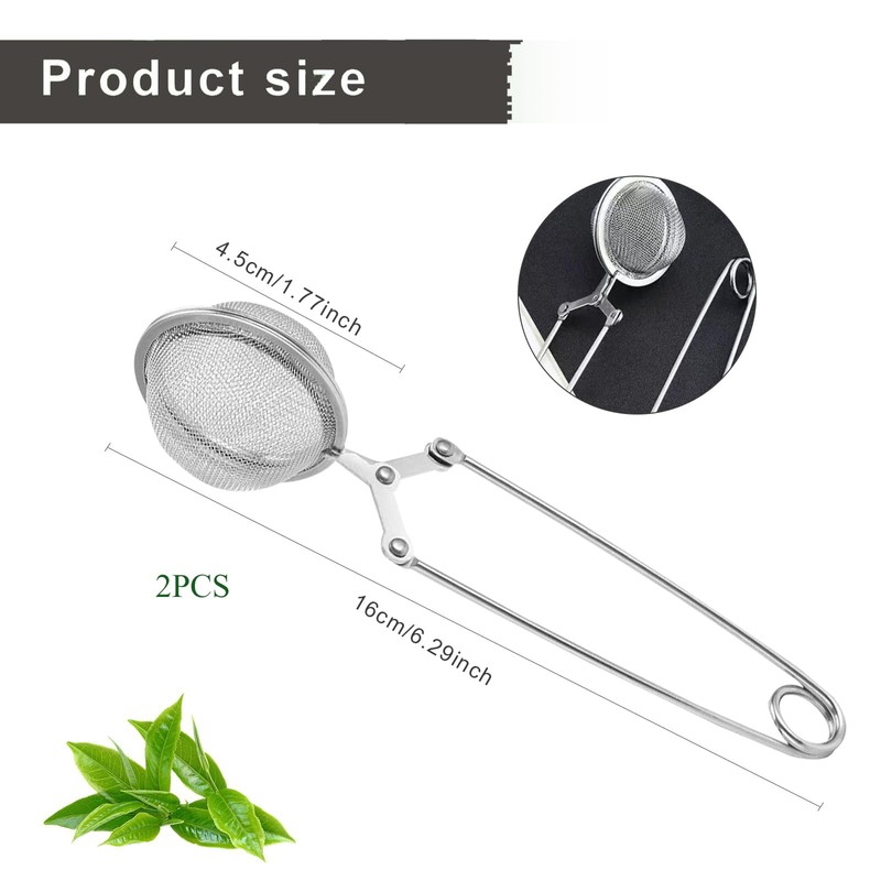 Yeenano Tea Strainer,2 PCS Stainless Steel Tea Infuser with Handle