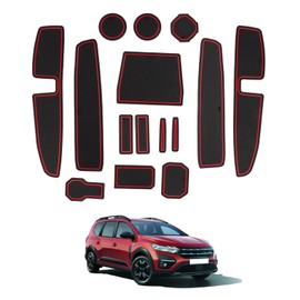 GAFAT Dacia Jogger Hybrid/Extreme 2022-2025 2026 Non-Slip Mats, Rubber Mats, Centre Console, Door Seam, Dacia Jogger Accessories (Red)