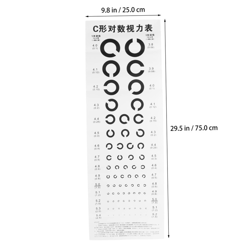 ULTECHNOVO Pvc Material Printing Visual Testing Chart C-type Eye Exam