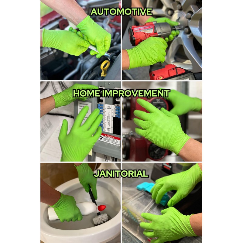 Nitrile Gloves 8 Mil Diamond Textured - Durable Puncture Resistant