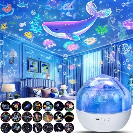 Lytrdit Sets of Films, Night Light Projector for Kids Bedroom, Star Lights Baby Girls